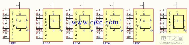 8位LED数码管结构原理图