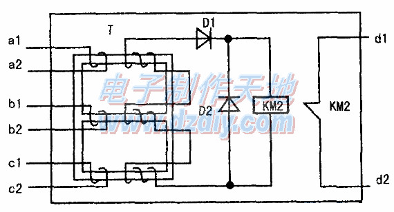 三相异步电动机缺相保护电路电路图Motor protection circuit