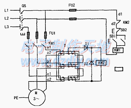 三相异步电动机缺相保护电路电路图Motor protection circuit