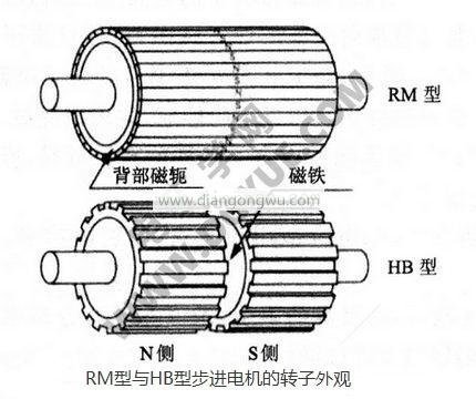 RM型与HB型步进电机的转子外观