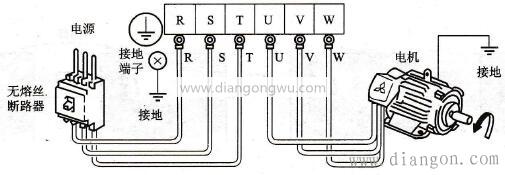 变频器与电源和电动机的接线