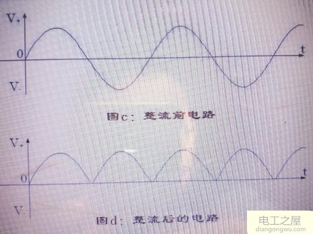 两只整流二极管组成的全波整流电路