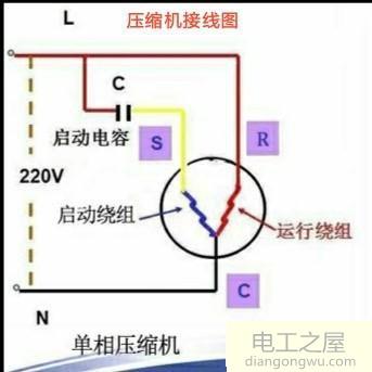 空调压缩机上的三个端子哪个是启动绕组