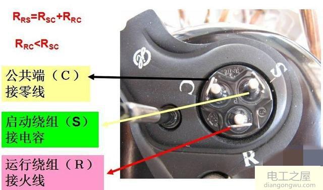 空调压缩机上的三个端子哪个是启动绕组