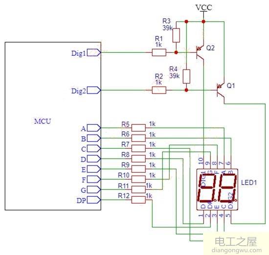 数码管动态扫描显示01234567实验原理