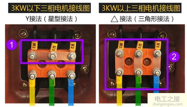 有6个接线柱的三相异步电机怎么接线