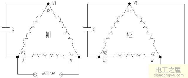 三相电机怎么接220V怎么转