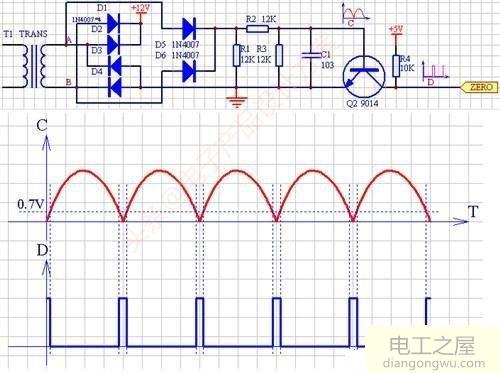 双向可控硅控制220v灯泡开和关