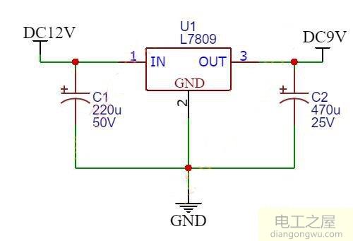 DC12V转DC9V电路方案