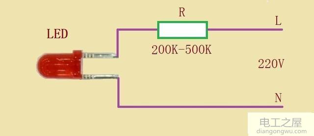 led发光二极管怎么接电220v