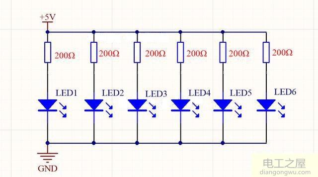 供电电源5V点亮6颗白光LED灯珠的方法