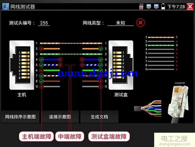 网线通断测试仪使用方法图