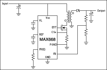 Figure 4. A flyback regulator maintains regulation for inputs that range above and below the output voltage.
