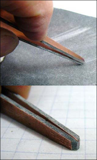 Figure 6. Carefully sharpen the points on emery cloth and smooth the cut sides.
