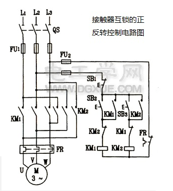 接触器互锁的正反转控制电路