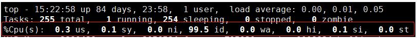 在Linux系统下使用top命令查看CPU使用情况
