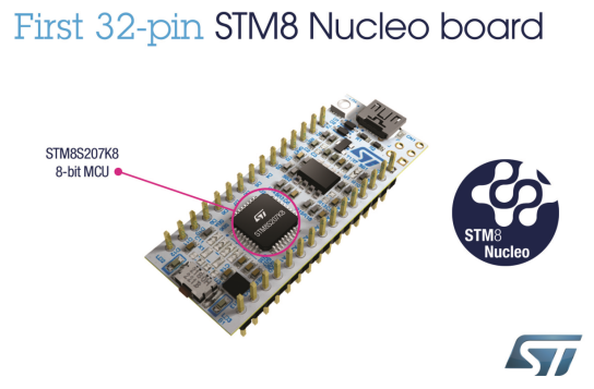 意法半导体推基于高性能8位内核的STM8 Nucleo-32开发板