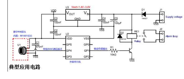 翠展微电子推出针对人体被动红外应用的超低功耗数字芯片M1601