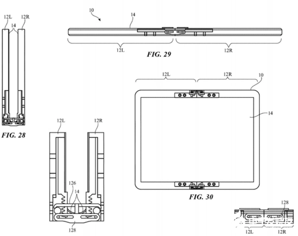 苹果折叠屏专利图曝光采用了与三星Galaxy Fold类似的内折叠设计