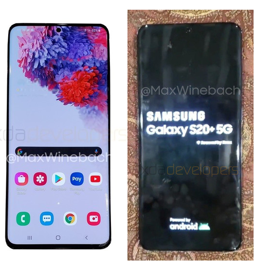 三星S20+ 5G真机曝光该机采用中置打孔屏设计