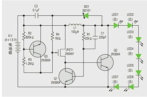 基于一种利用电池组来驱动白光LED串实现亮度一致的设计