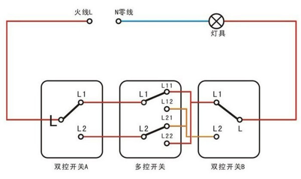 220v灯开关接线方法