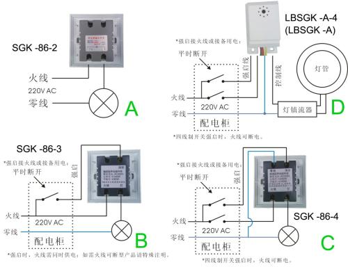 单开接灯线开关线路图