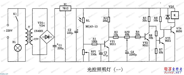 单开接灯线开关线路图