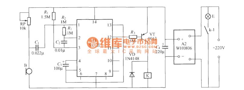 一个灯泡一个开关线路图