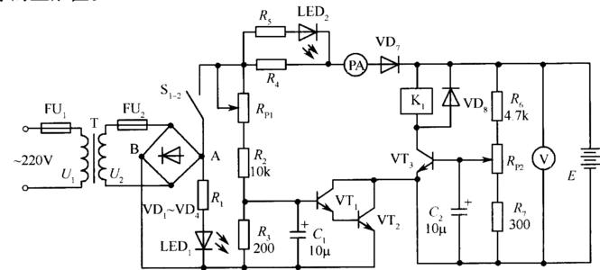 220v led灯泡的电路图