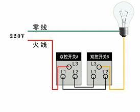 卧室双控开关接线图