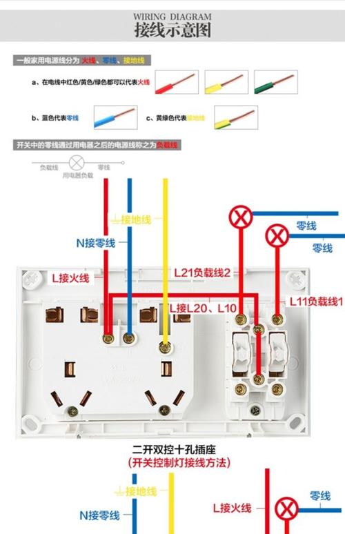 二灯单控开关接线图