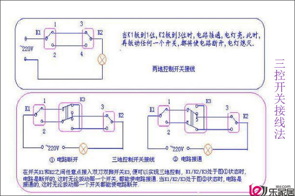 220v灯开关接线方法