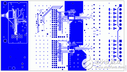 图5. EVAL-CN0235-SDPZ PCB的底层包含AD8280菊花链信号的上部屏蔽