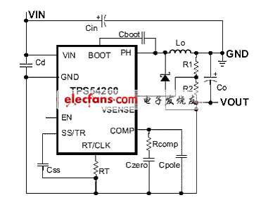 TPS54260反向电源电路原理图