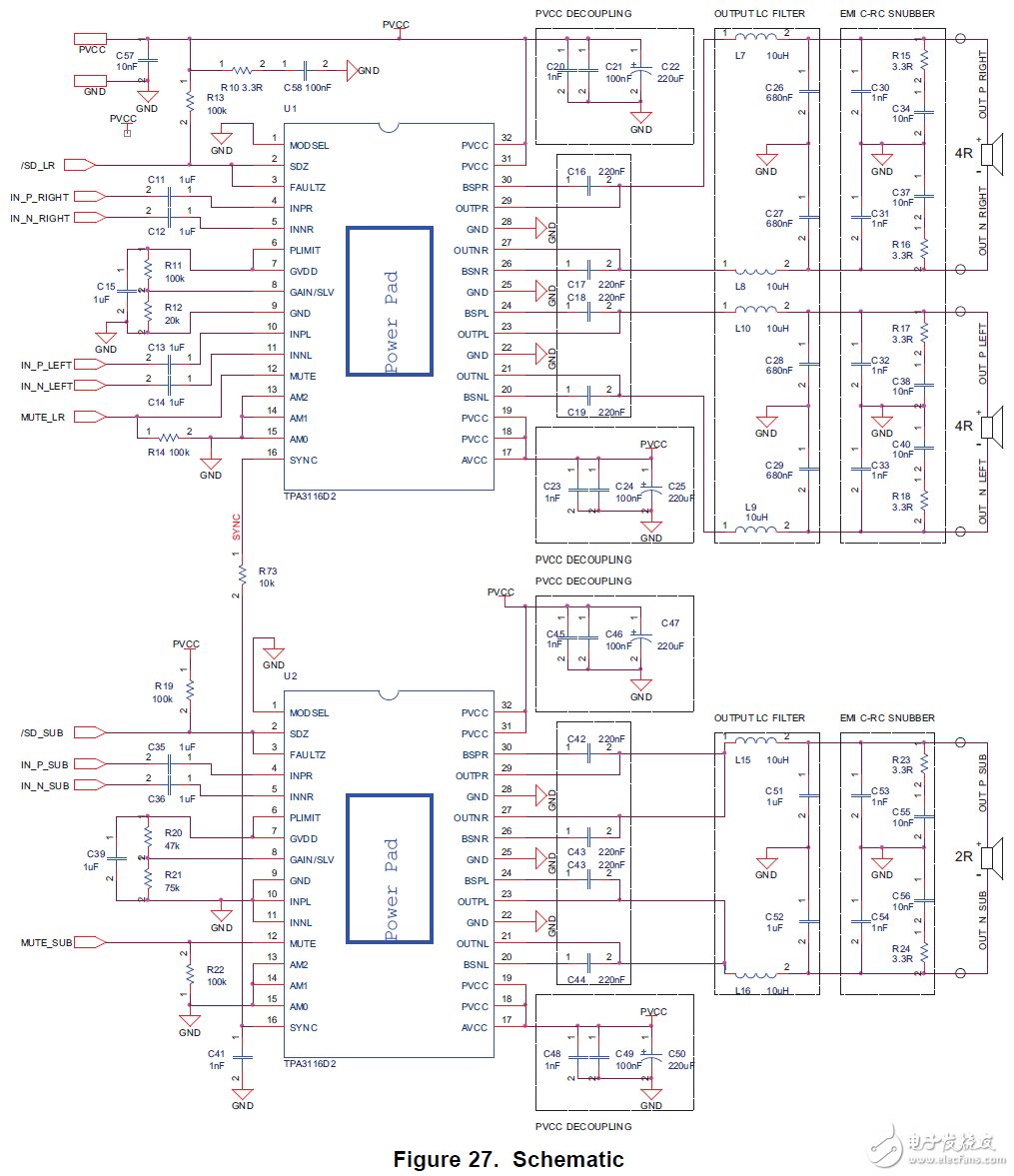 tpa3116应用电路原理图