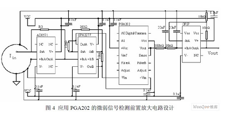 PGA202的微弱信号检测电路前置放大电路