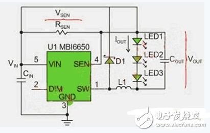图3：MBI6650应用电路。