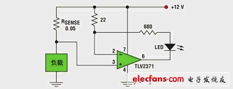 用LED指示电流幅度的电路设计