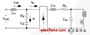 采用无源泄放电路的LED驱动器原理图