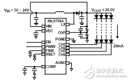 基于ISL97684显示LED电源背光驱动电路设计