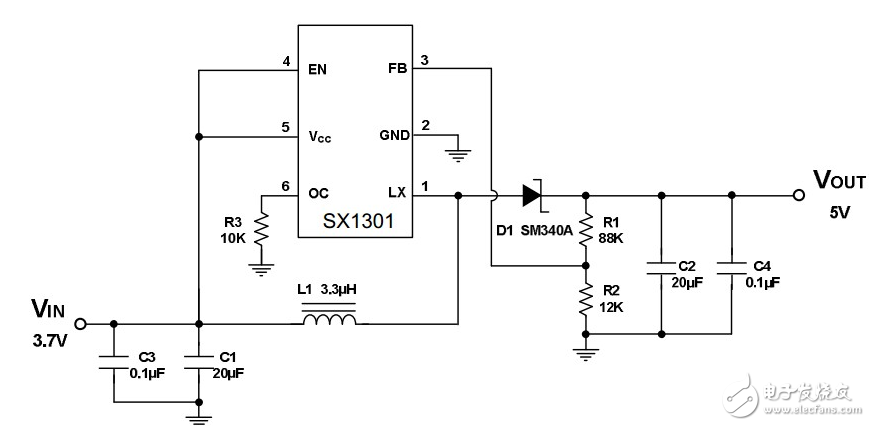 采用SX1301蓝牙音箱硬件电路设计