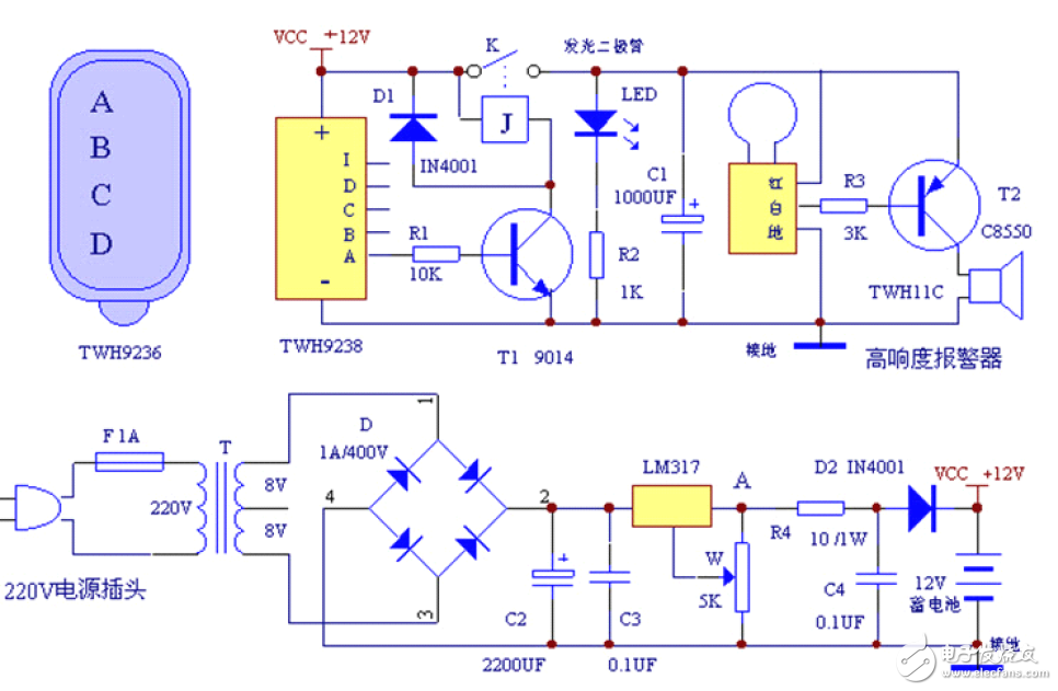 微波感应人体传感器的典型应用电路设计