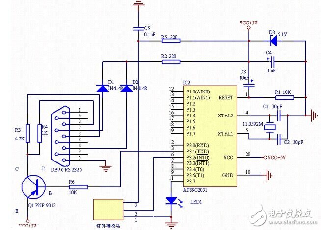 解读AT89C2051遥控接收器电路原理