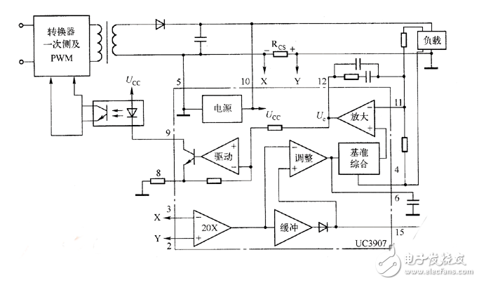 UC3907外部电路连接电路设计图