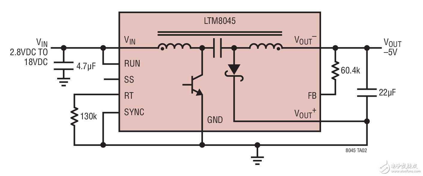 -5V Inverting Convener LTM8045 -5V 负输出转换器