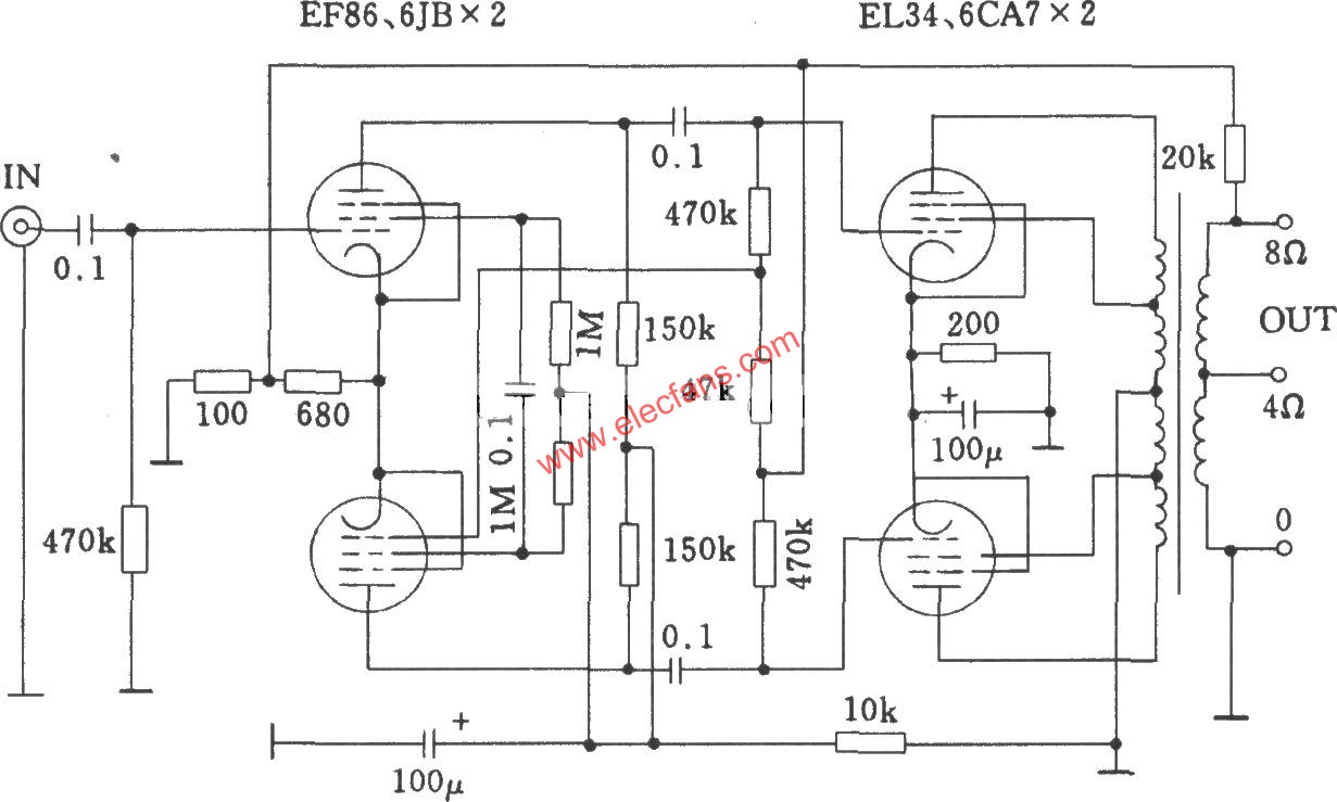 电子管QUADll功放电路图