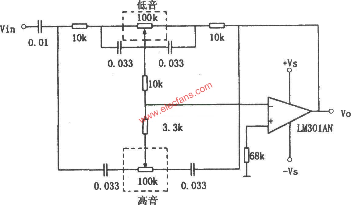 LM301AN音调控制电路图