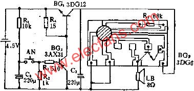 CW9300在定时门铃电路中的应用电路图