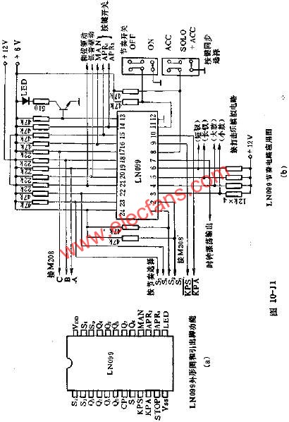 LN099八节奏发生器电路的应用电路图